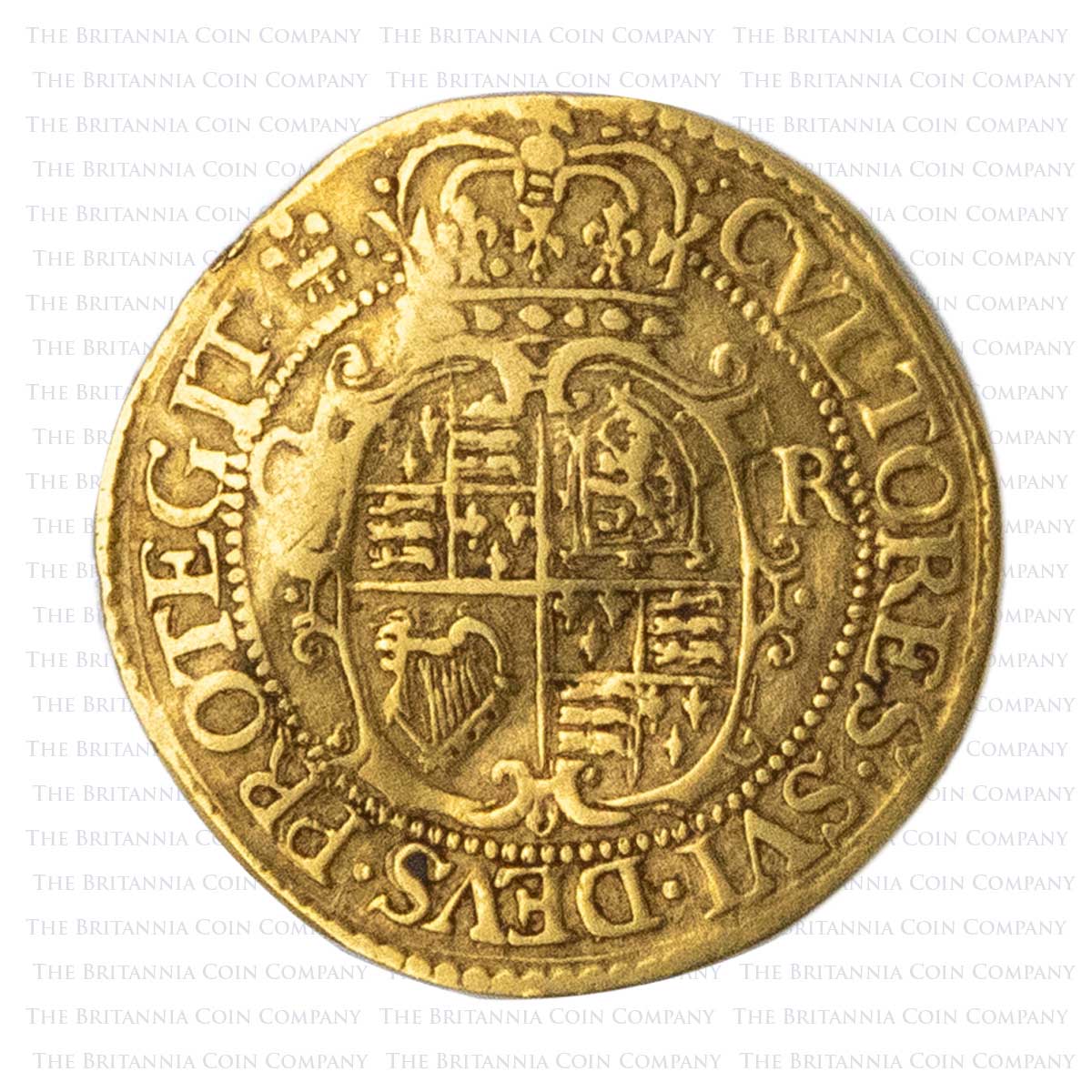 1630-1631 Charles I Hammered Gold Crown MM Plumes Reverse