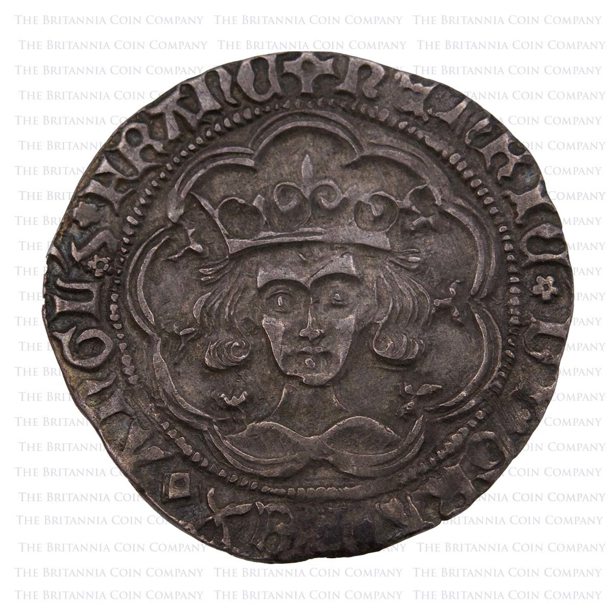 1430-1431 Henry VI Groat Rosette-Mascle Issue Calais Obverse