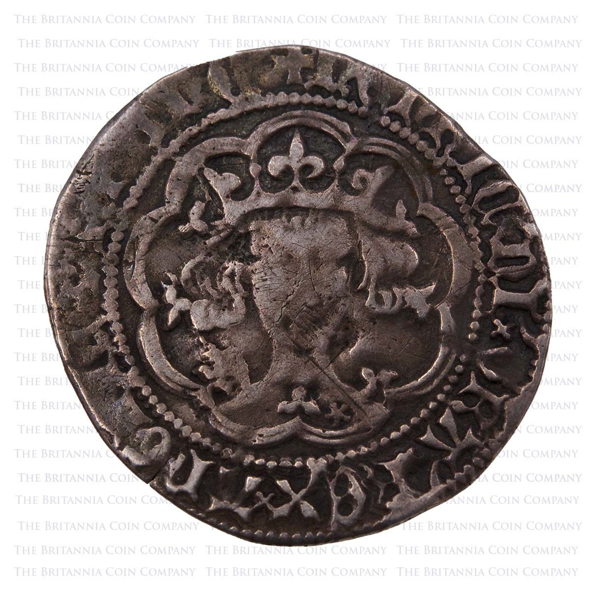1413-1422 Henry V Hammered Silver Groat Type C Bust Obverse