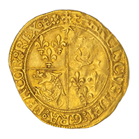 1528 Francis I Gold Hammered Écu D’or du Dauphine France Obverse Thumbnail