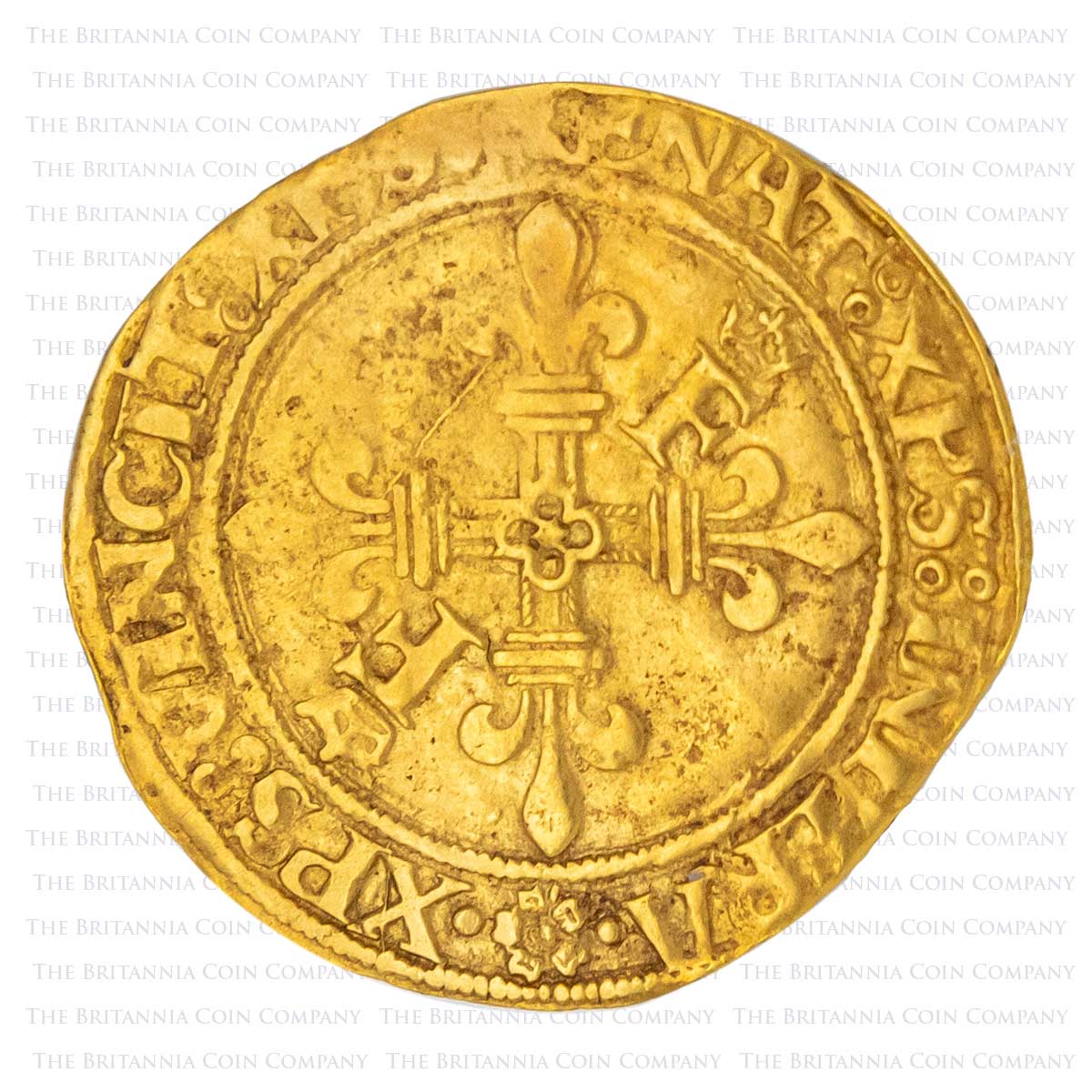 1528 Francis I Gold Hammered Écu D’or du Dauphine France Reverse