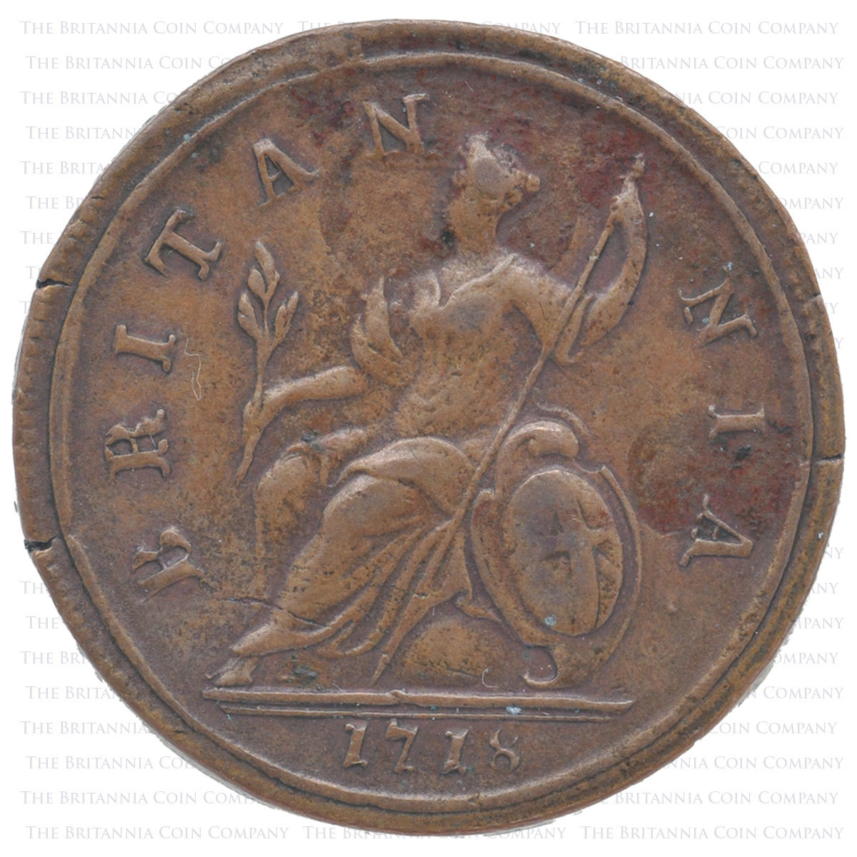 1718 George I Copper Halfpenny