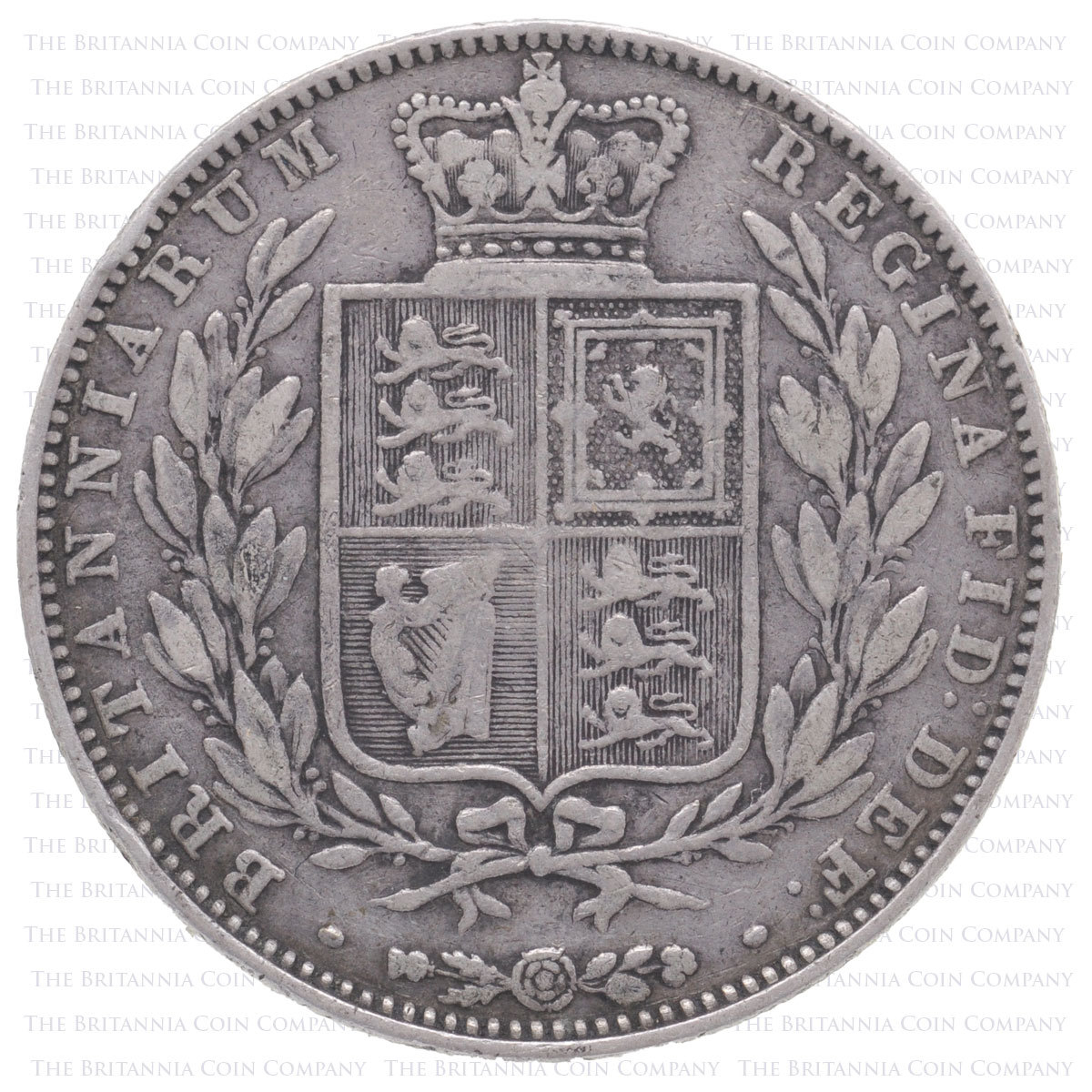 1844 Queen Victoria Silver Halfcrown Reverse