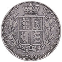 1844 Queen Victoria Silver Halfcrown