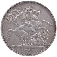 1888 Queen Victoria Silver Crown ‘wide date’ Reverse
