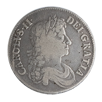 1672 Charles II Silver Crown VICESIMO QVARTO Obverse Thumbnail
