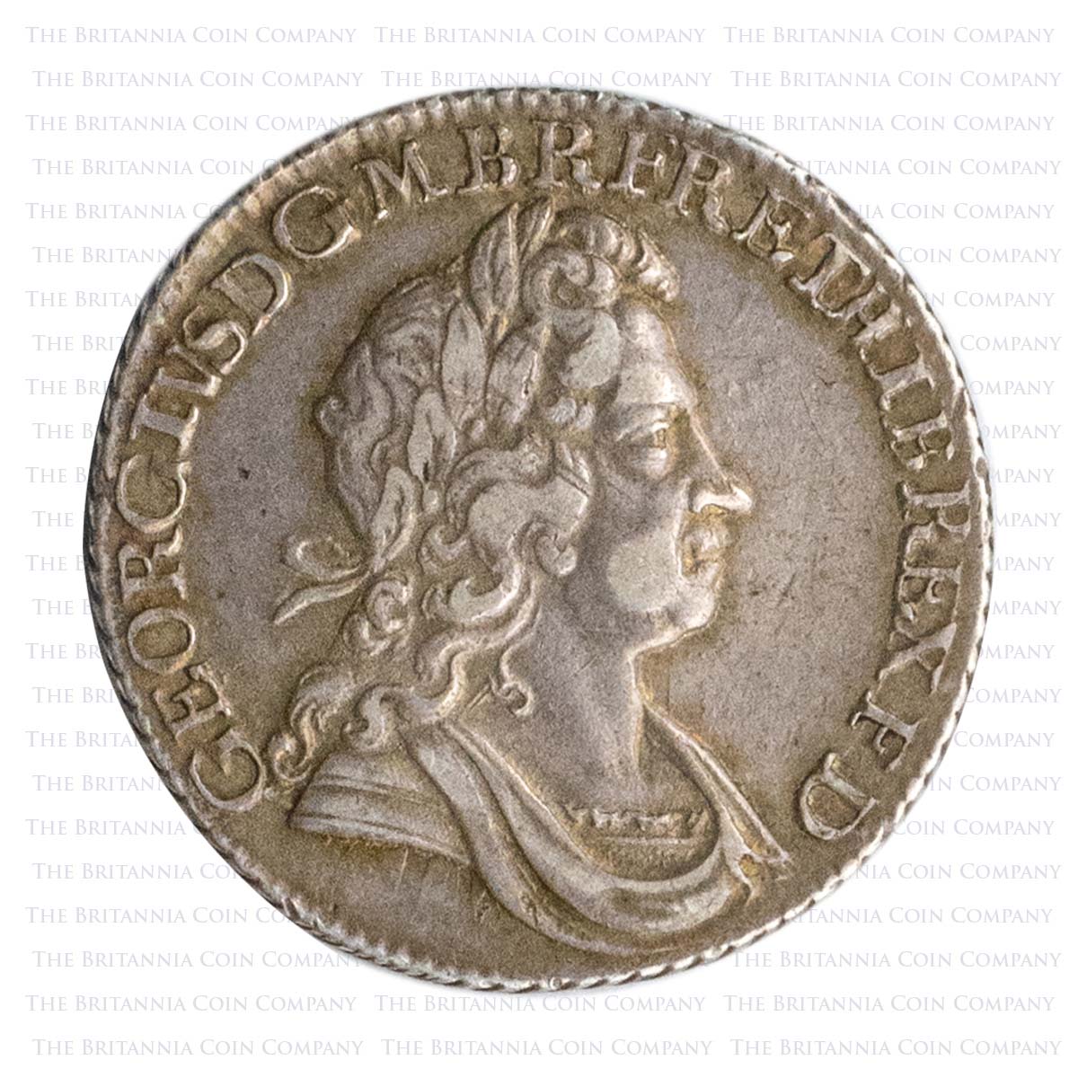 1725 George I Silver Shilling No Obverse Stops Obverse