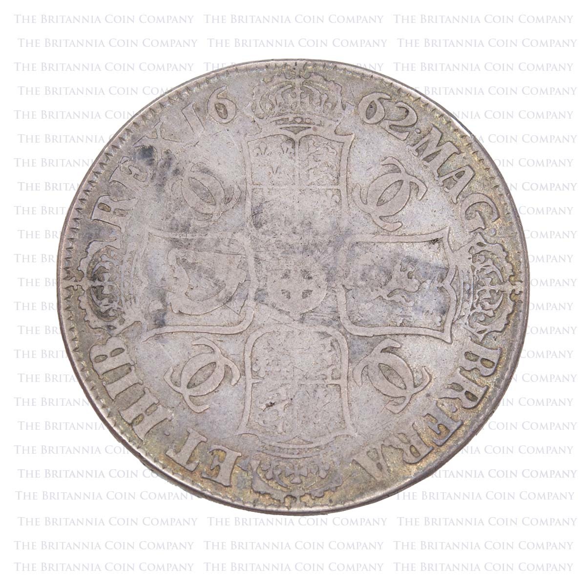 1662 Charles II Silver Crown Dated Edge Reverse