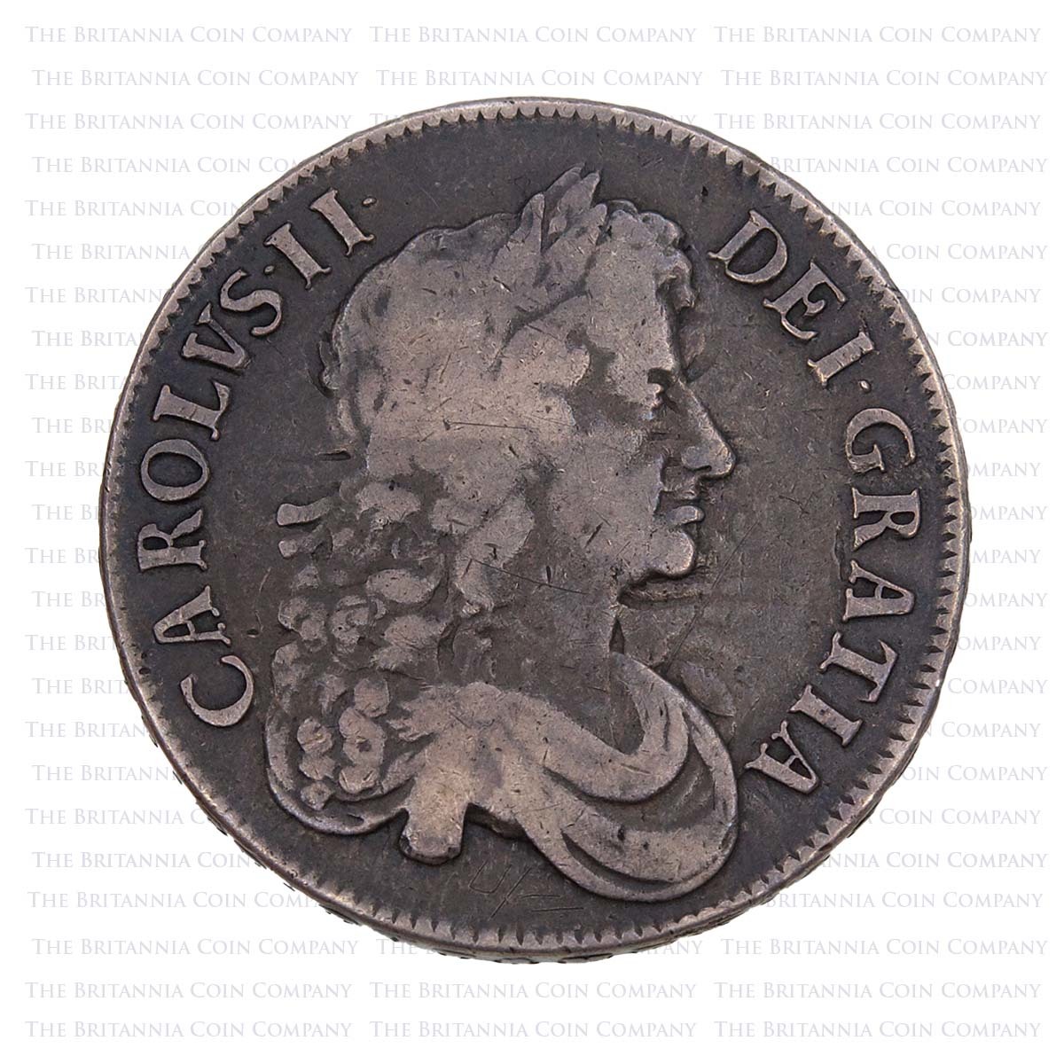 1673 Charles II Silver Crown Vicesimo Qvinto Obverse