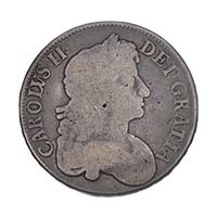 1677 Charles II Silver Crown Vicesimo Nono Obverse Thumbnail