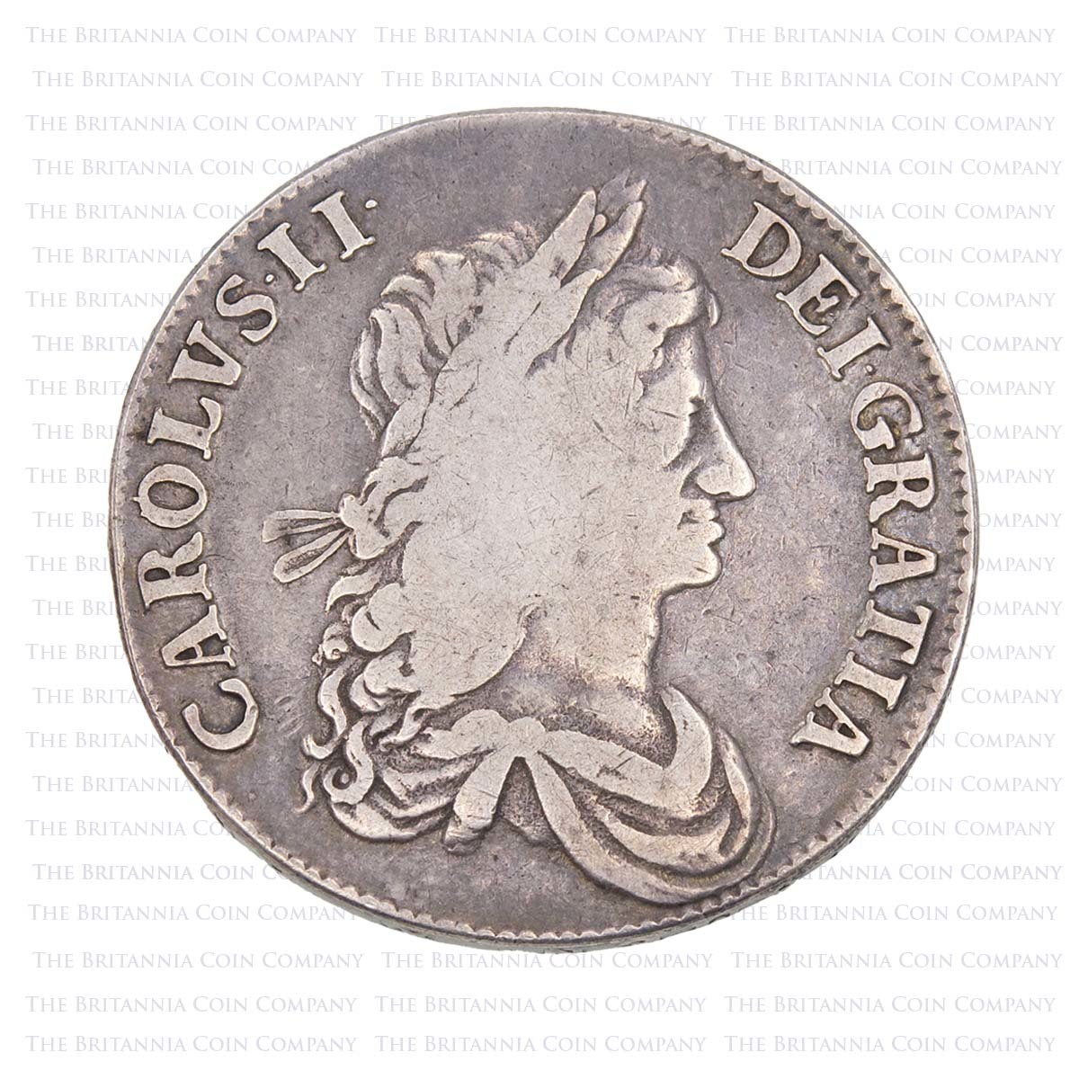 1663 Charles II Silver Crown XV on Edge Obverse