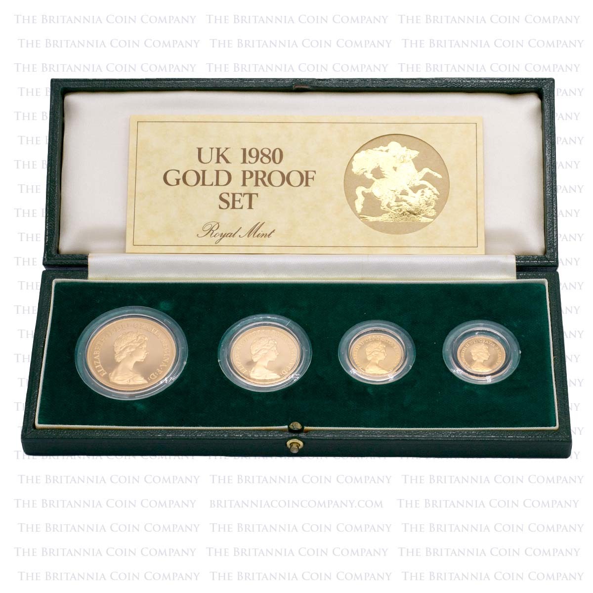 1980 4 Coin Gold Proof Sovereign Set Boxed