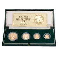 1980 4 Coin Gold Proof Sovereign Set Boxed Thumbnail