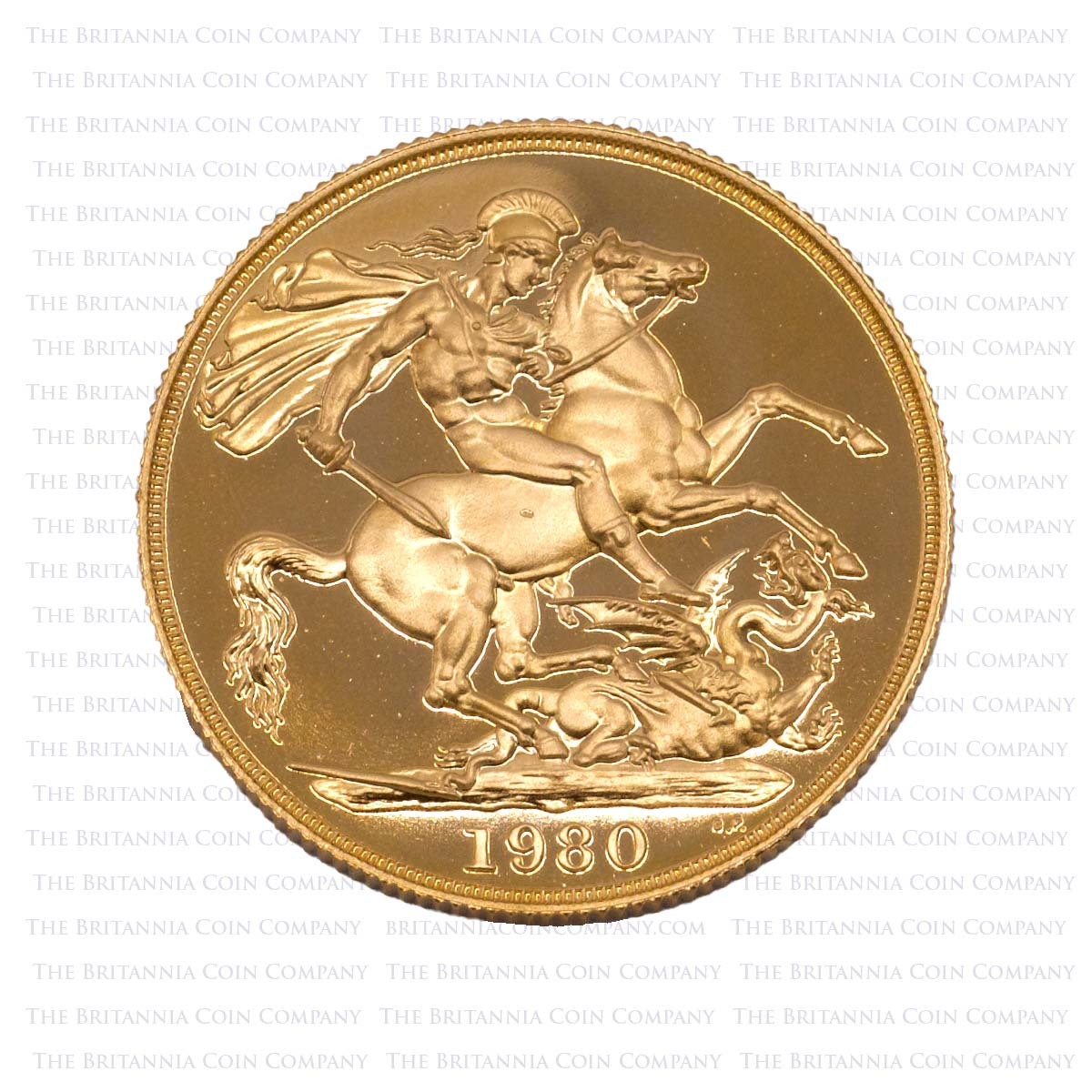 1980 4 Coin Gold Proof Sovereign Set Full Sovereign Reverse