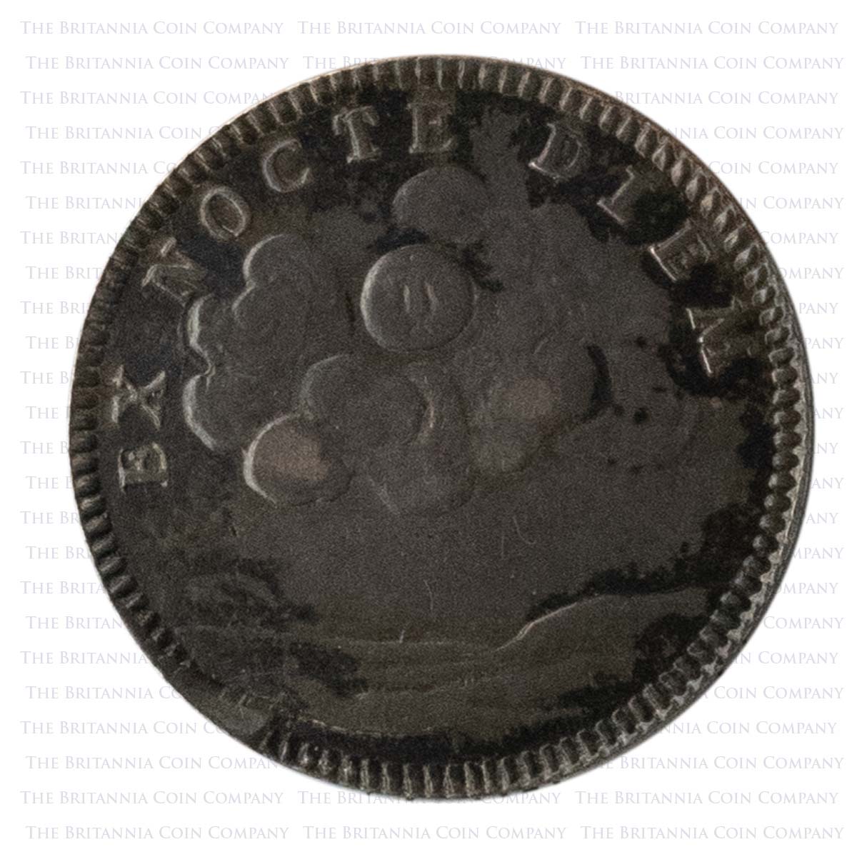 1689-1694 Mary II Undated Moon Pattern Farthing Reverse