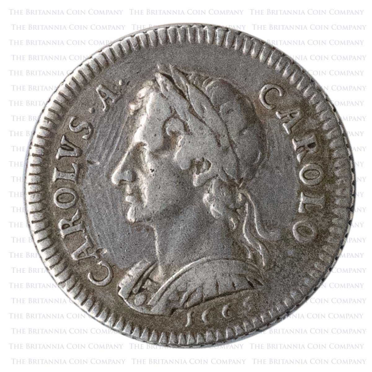 1665 Charles II Silver Pattern Farthing Obverse