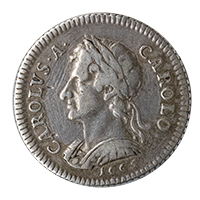 1665 Charles II Silver Pattern Farthing Obverse Thumbnail