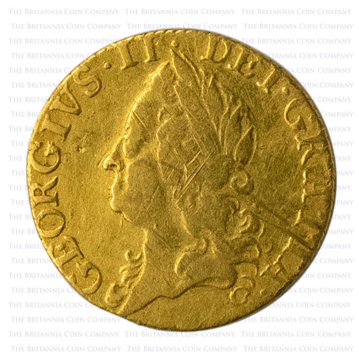 1752 George II Gold Half Guinea Obverse