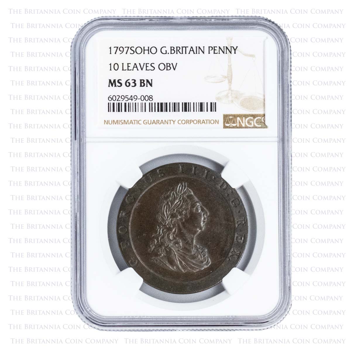 1797 Cartwheel Penny MS 63 Obverse