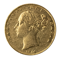 1846 Queen Victoria Gold Full Sovereign Obverse Thumbnail