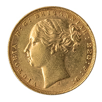 1873 Queen Victoria Gold Full Sovereign Melbourne Obverse Thumbnail
