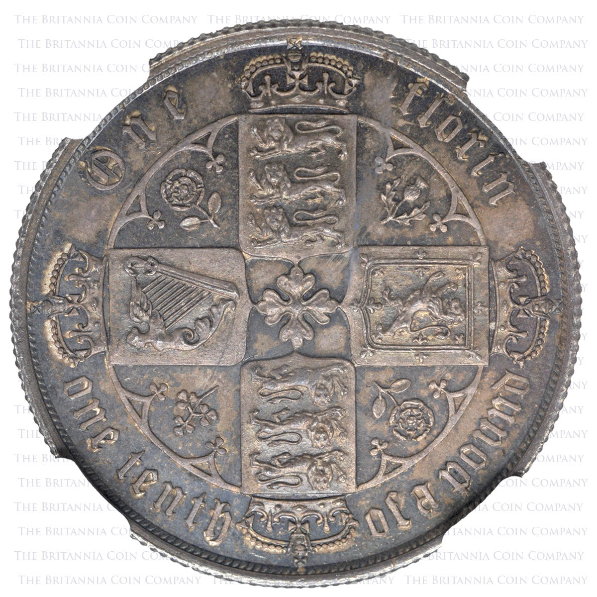1873 Queen Victoria Silver ‘Gothic’ Florin reverse