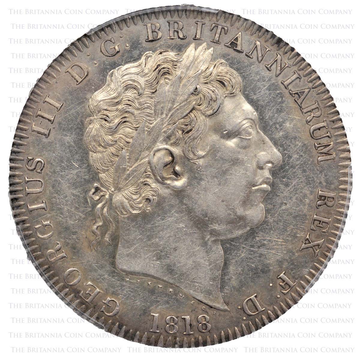 1818 George III Silver Crown LV111 obverse