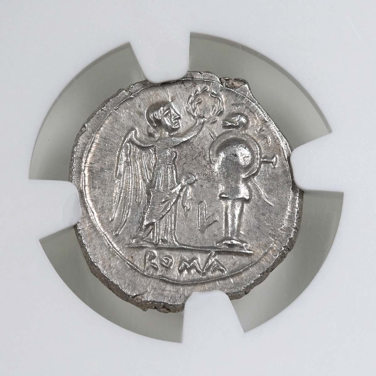 211-208 BC Silver Victoriatus NGC Mint State Reverse