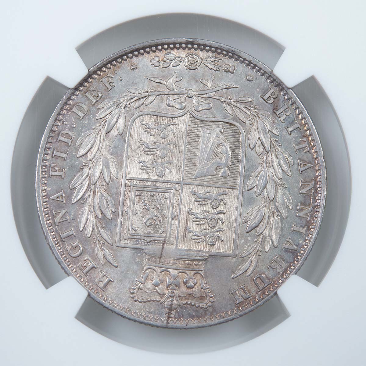 1842 Victoria Silver Halfcrown NGC MS 63 Reverse