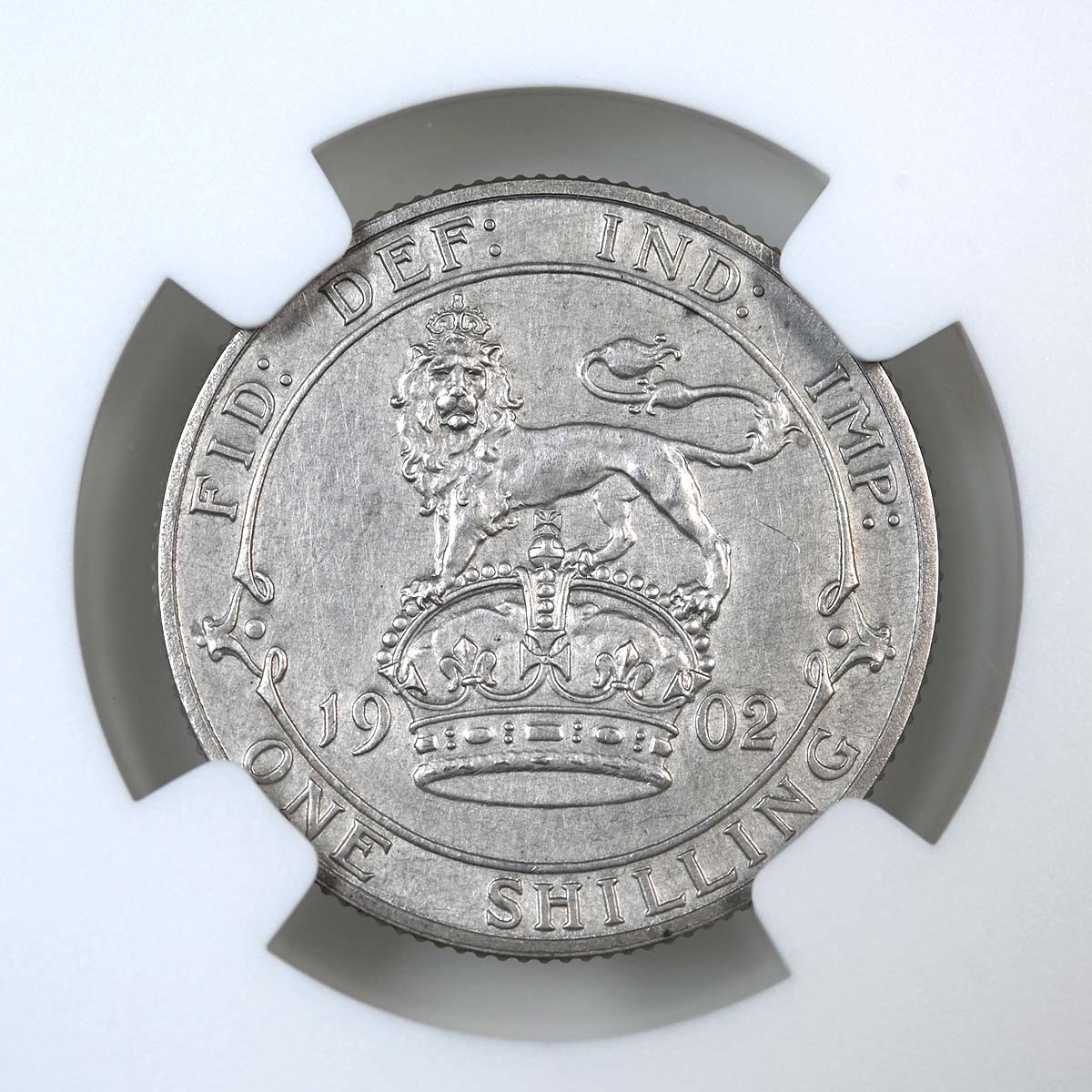 1902 Edward VII Matte Proof Silver Shilling PF 61 Reverse