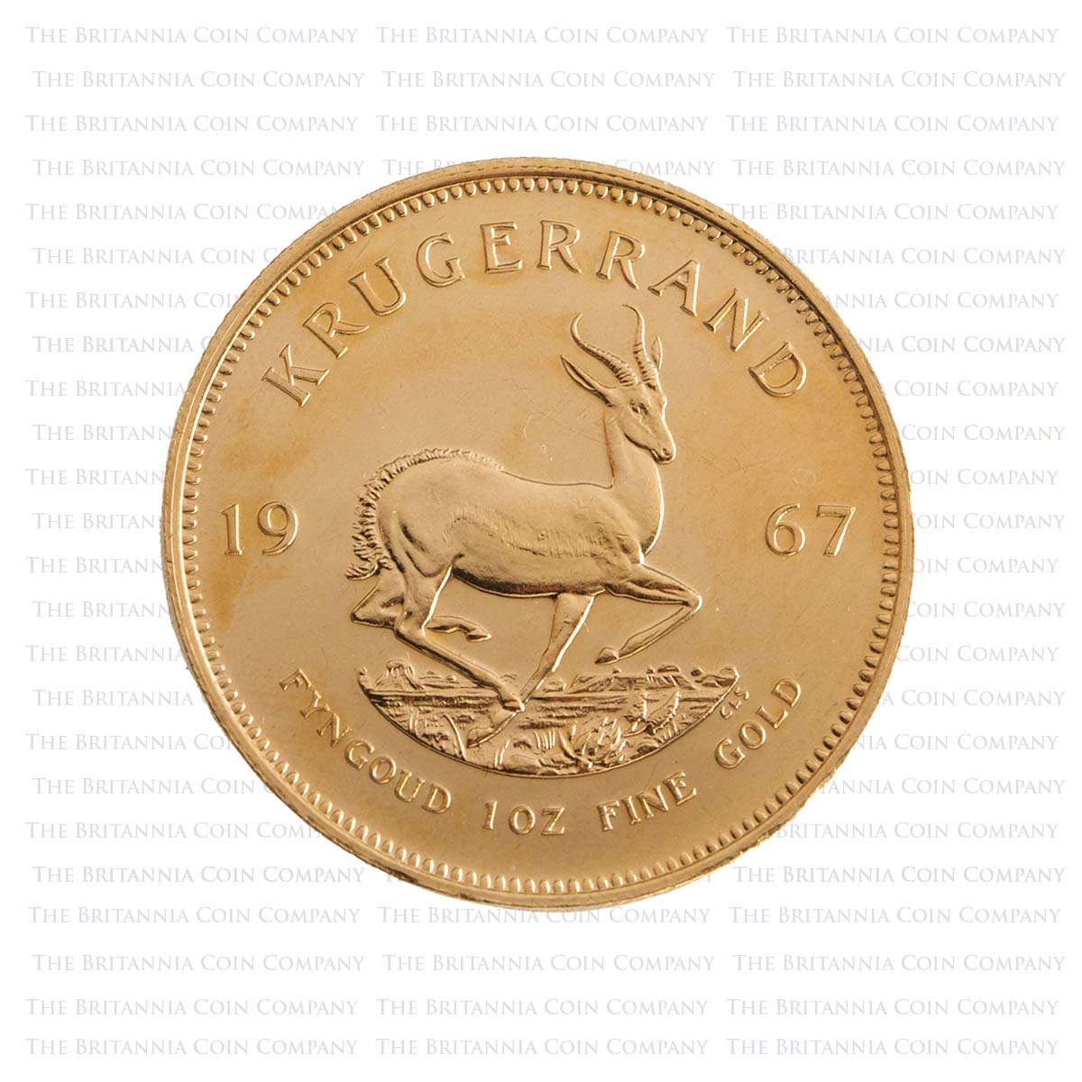 1967 Gold South African Krugerrand 1 Ounce First Year Reverse