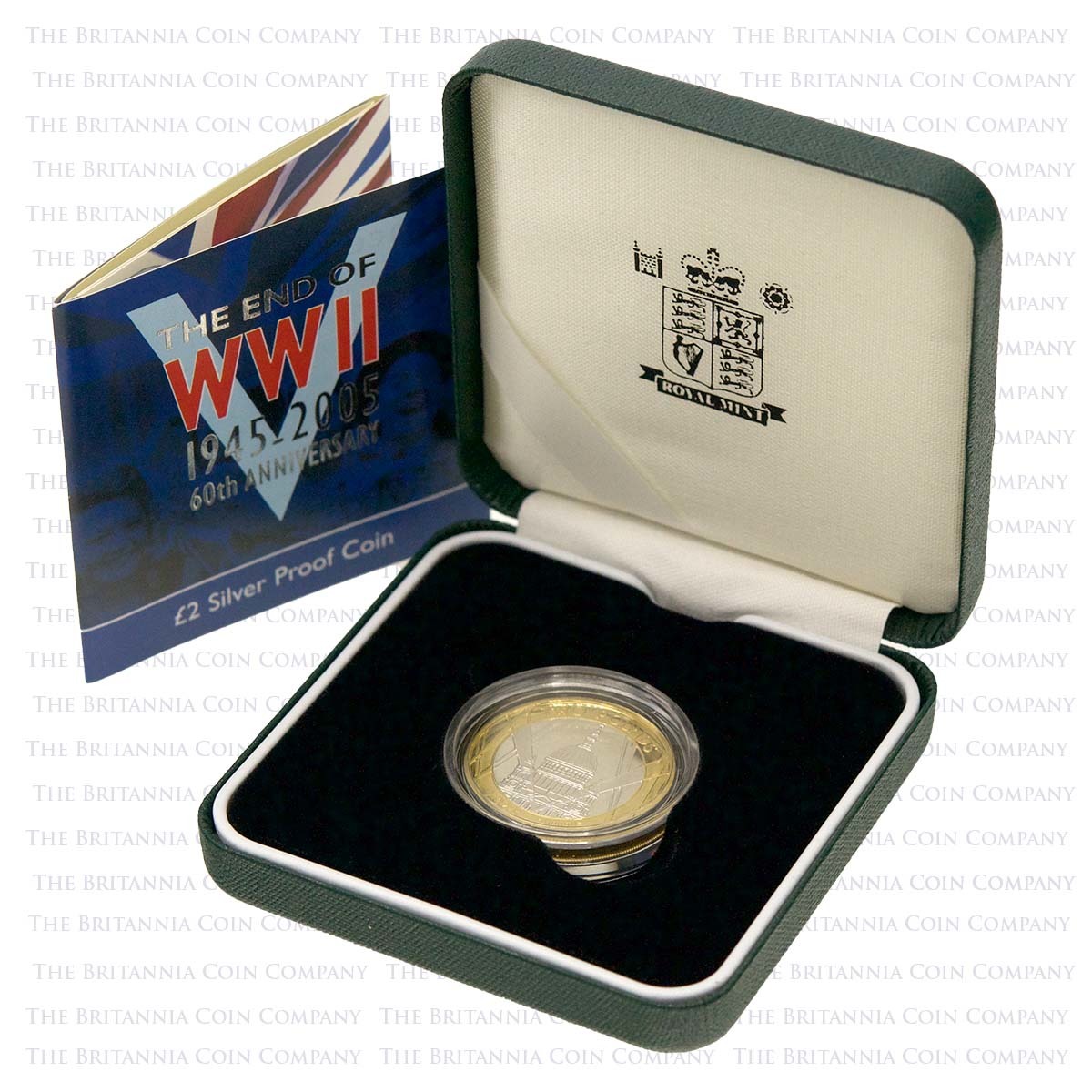 2005 End of WWII 60th Anniversary £2 Silver Proof Boxed