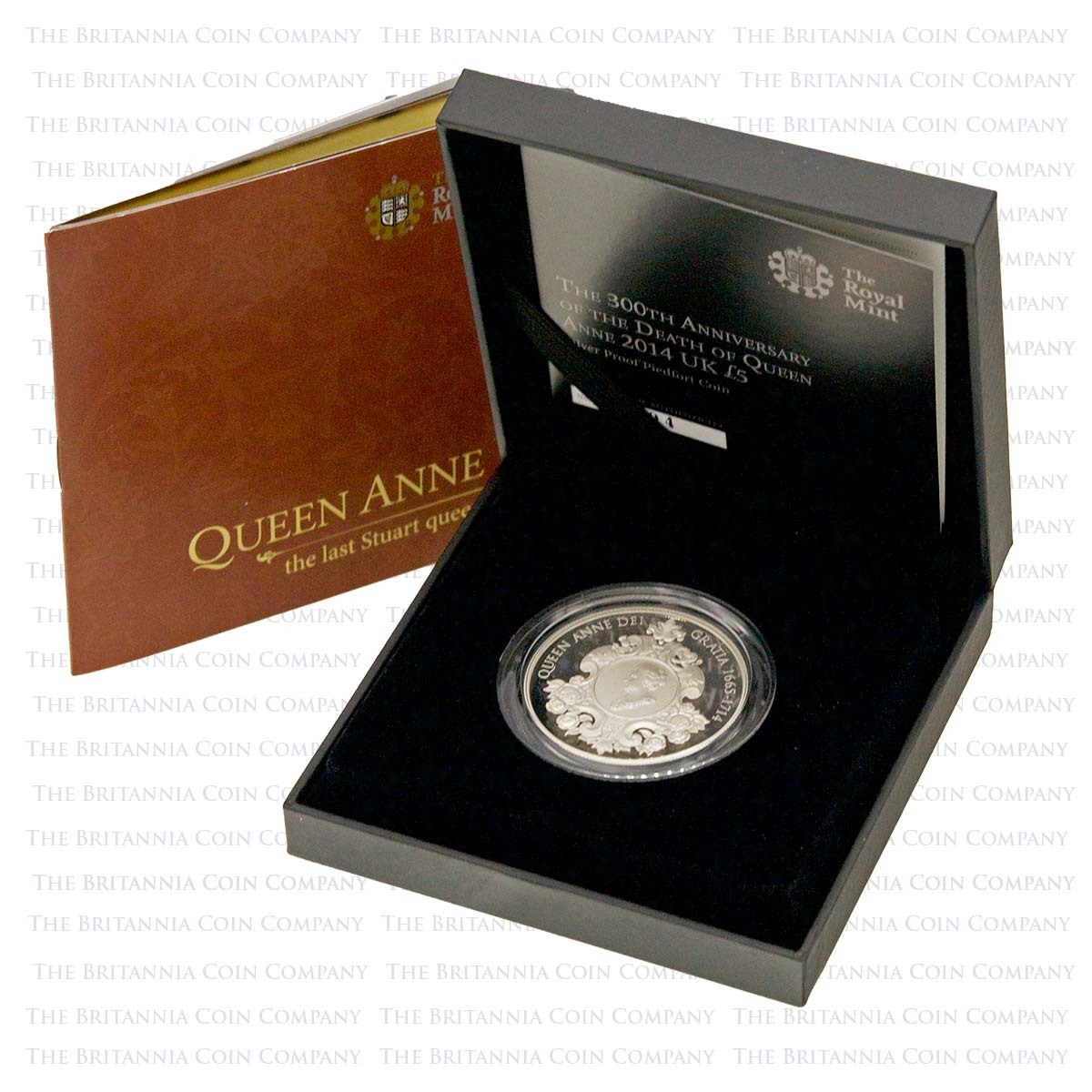 2014 Queen Anne 300th Anniversary £5 Piedfort Silver Proof Boxed