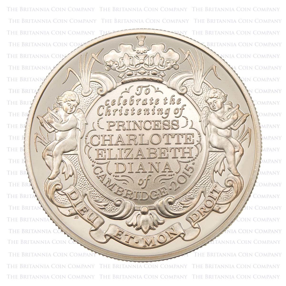 2015 Princess Charlotte Christening £5 Silver Proof Reverse