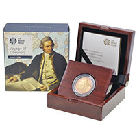 2018 Captain Cook Voyage of Discovery Coin I 1768 £2 Gold Proof Boxed Thumbnail