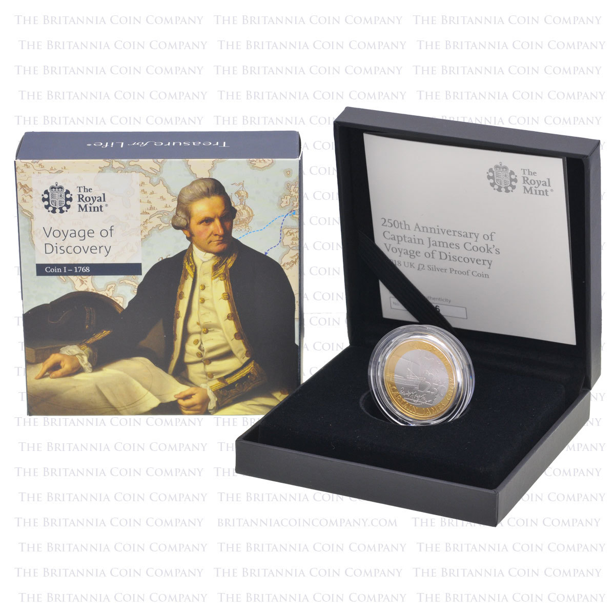 2018 Captain Cook Voyage of Discovery Coin I 1768 £2 Silver Proof Boxed