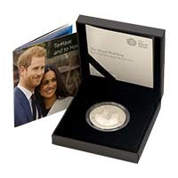 2018 Royal Wedding Harry and Megan £5 Piedfort Silver Proof Boxed Thumbnail