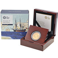 2019 Captain Cook Voyage of Discovery Coin II 1769 £2 Gold Proof Boxed Thumbnail