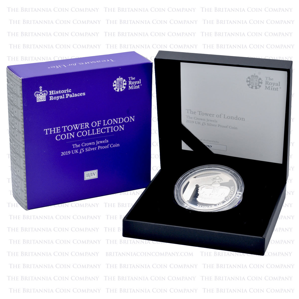 2019 Tower of London Collection The Crown Jewels £5 Silver Proof Boxed