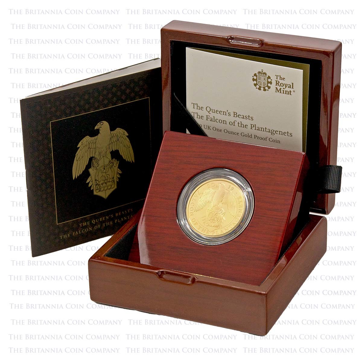 2019 Queen's Beasts Falcon of the Plantagenets 1 Ounce Gold Proof Boxed