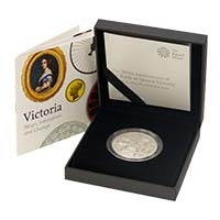 2019 Queen Victoria 200th Anniversary £5 Piedfort Silver Proof Boxed Thumbnail