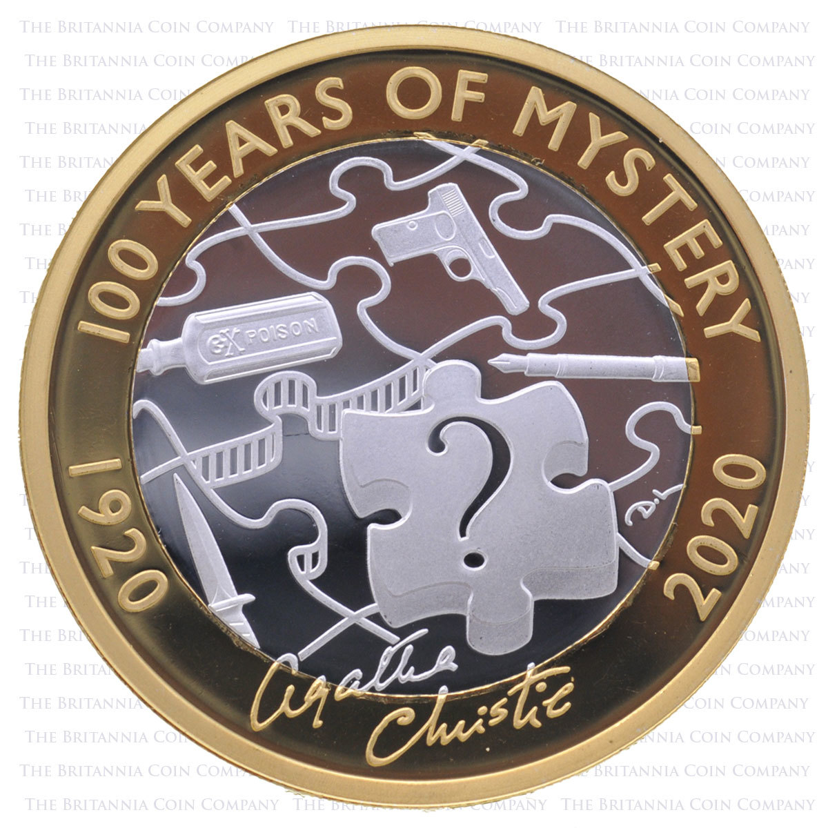 2020 Agatha Christie 100 Years of Mystery £2 Silver Proof Reverse