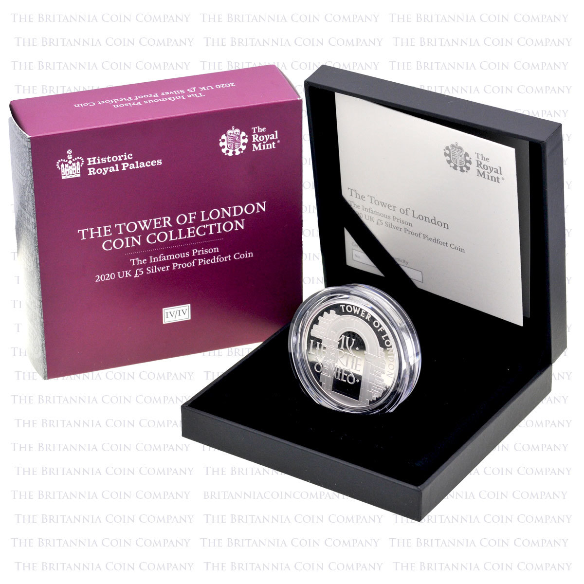 2020 Tower of London The Infamous Prison Piedfort £5 Silver Proof Boxed