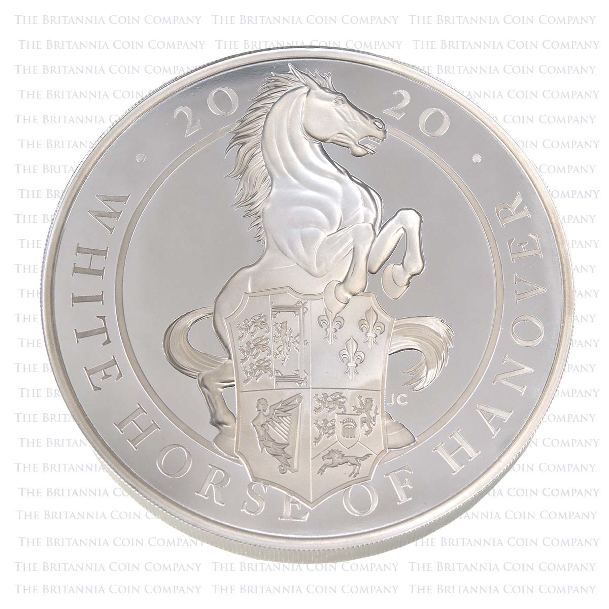 2020 Queen’s Beasts White Horse of Hanover 1 Kilo Silver Proof Reverse