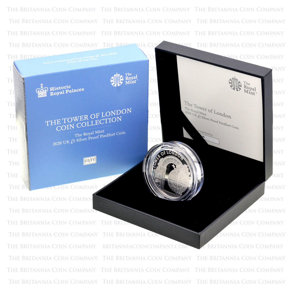 2020 Tower of London The Royal Mint Piedfort £5 Silver Proof Boxed