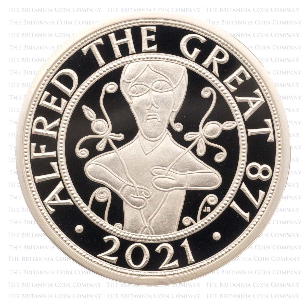 2021 Alfred the Great £5 Piedfort Silver Proof Reverse