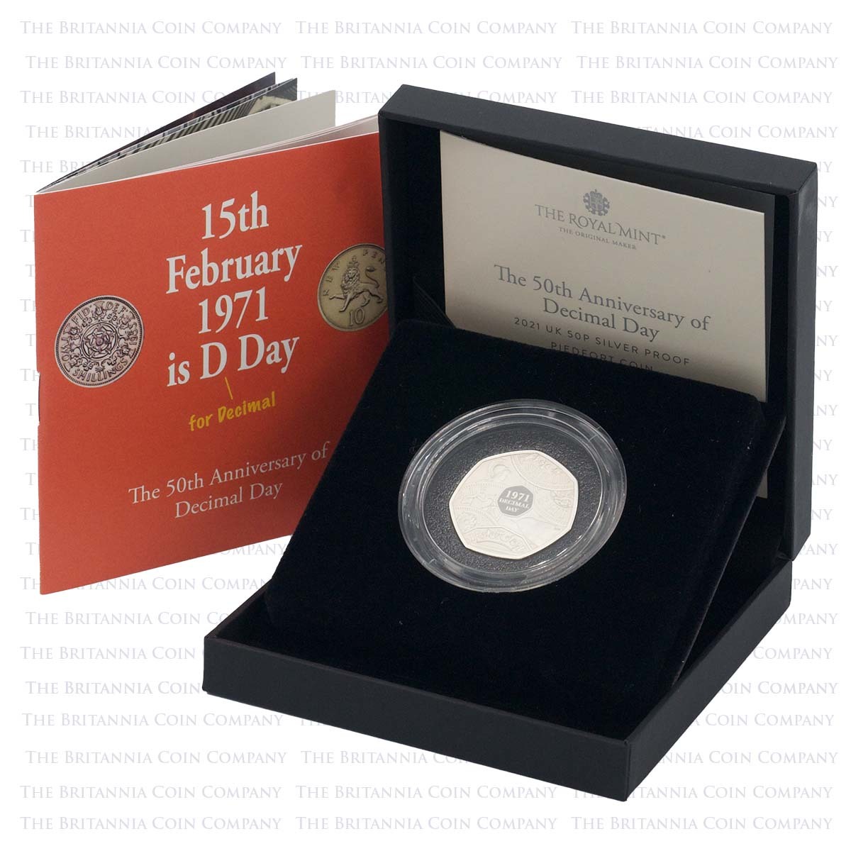 2021 50th Anniversary of Decimal Day 50p Piedfort Silver Proof Boxed