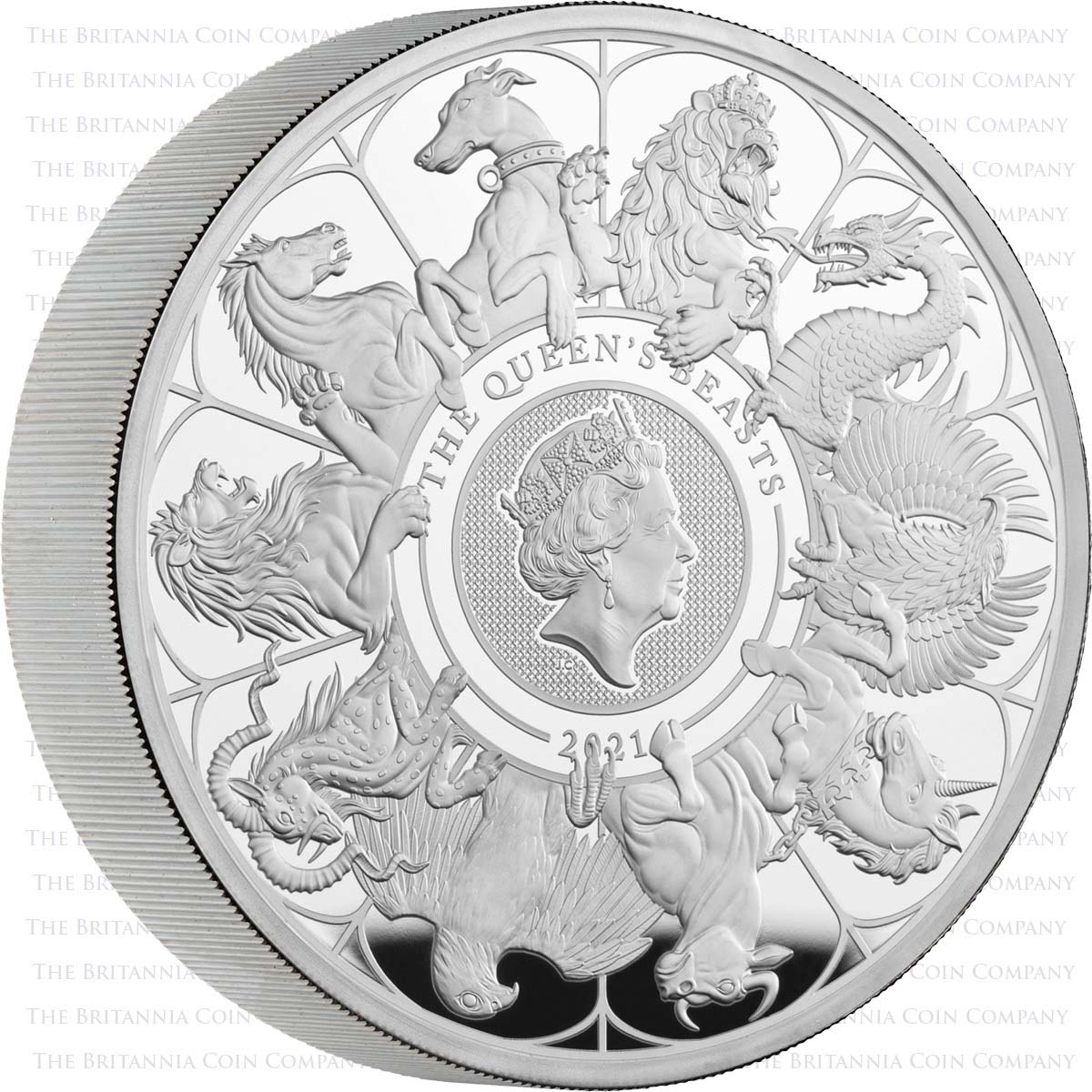 The Queen's Beasts Completer Coin : 2021 Ten Ounce Silver Proof