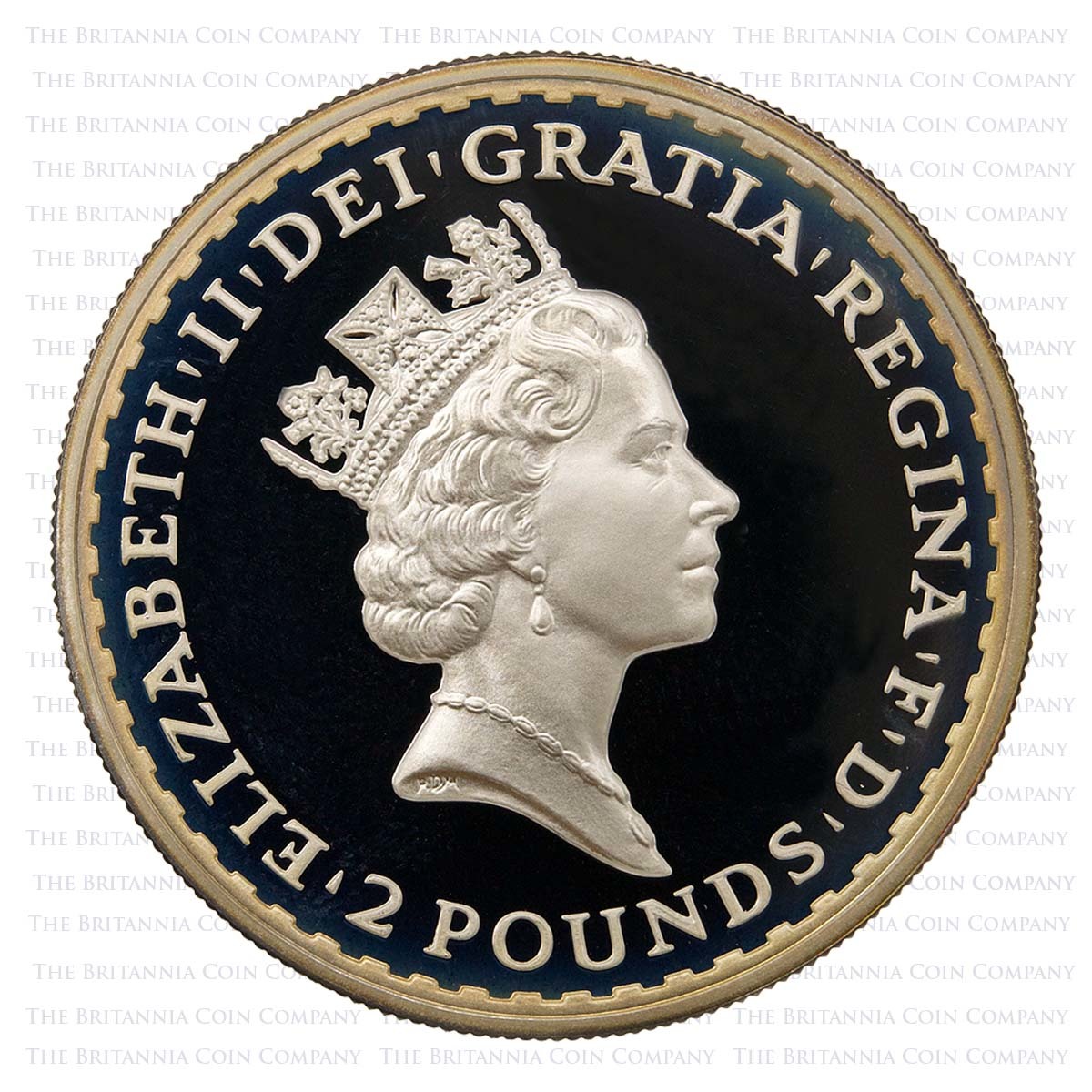 1997 Britannia £2 First Year Silver Proof Obverse
