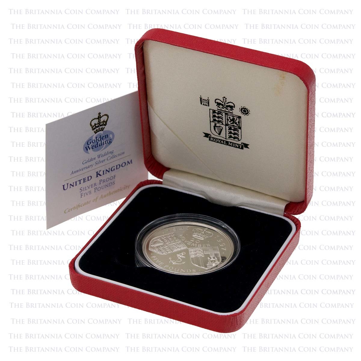 1997 Golden Wedding Anniversary £5 Silver Proof Boxed